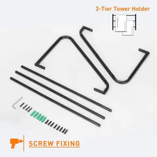 NEX&trade; 3-Tier Black Wall Mounted Towel Bar Rack {5}