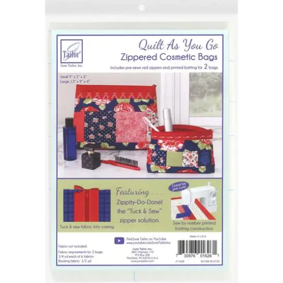 June Tailor&reg; Zippity-Do-Done&trade; Red Zipper Cosmetic Bags Kit {1}
