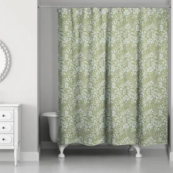 Dainty Floral Shower Curtain Green {3}