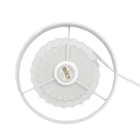 Simple Designs 11.3" Petite Off White Pleated Base Table Lamp {10}