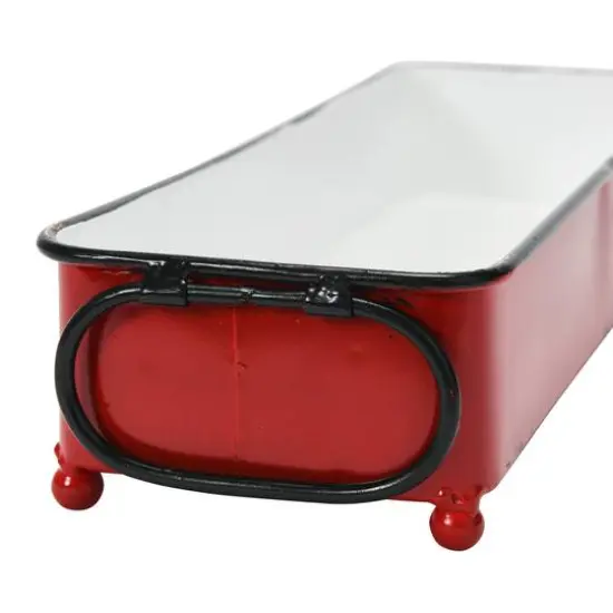 Hello Honey&reg; 16" Decorative Metal Tray with Handles Red {4}