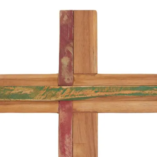 Brown Wood Industrial Cross Wall Decor, 20" x 12" x 2" {7}