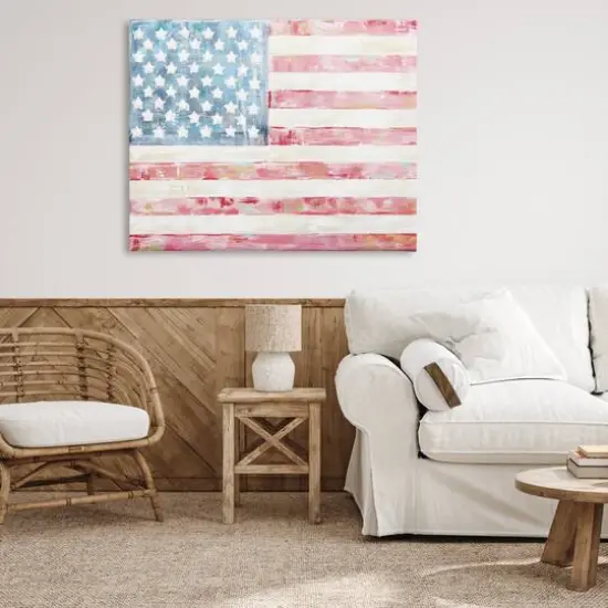 Stupell Industries Patriotic Brushed Flag Canvas Wall Art {3}
