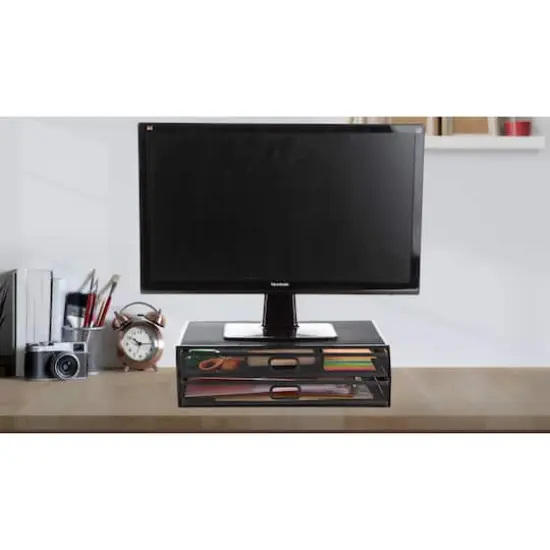 Mind Reader Monitor Stand with Drawer Storage {3}