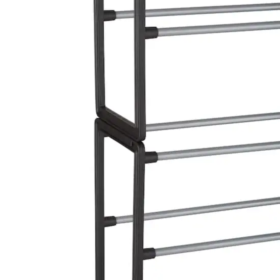 Simplify Black 50 Pair Shoe Organizer Rack {5}