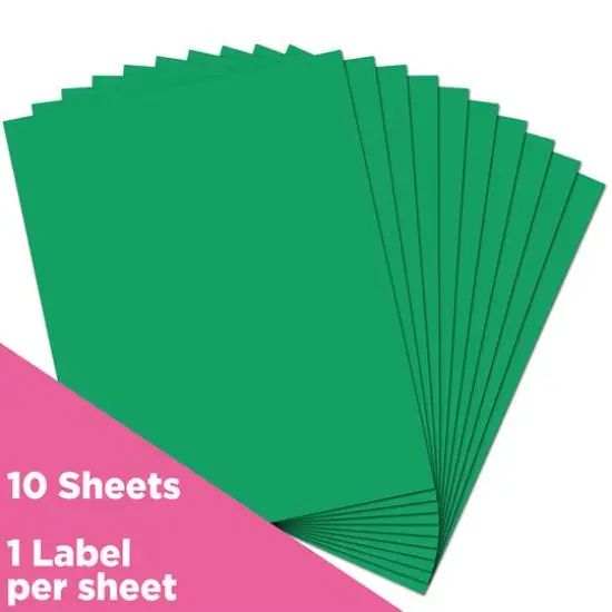 JAM Paper Shipping Labels, 8.5" x 11" Green {4}