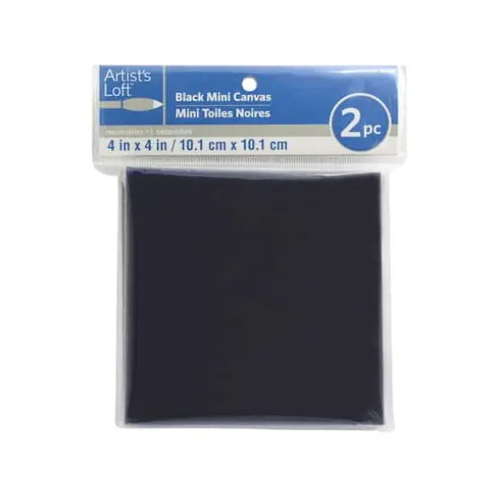2 Pack 4" x 4" Mini Canvas by Artist's Loft™ Necessities™ Black {5}