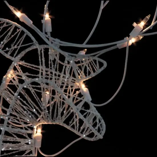 White Glittered Doe, Fawn & Reindeer Lighted Christmas Decoration {6}