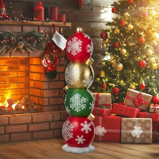 Glitzhome&reg; 36.25" Christmas Resin Stacked Ornament Porch Decor {3}