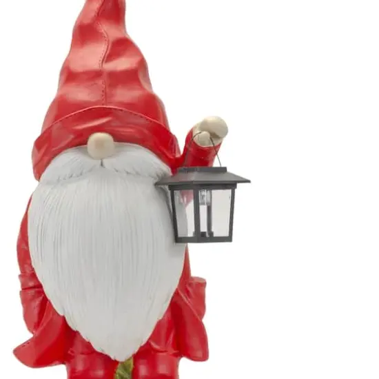 24.75" Raincoat Garden Gnome with Lantern Statue {3}