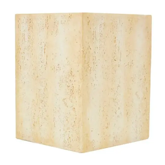 18" Natural Textured Wood Grain Outdoor Accent Table Cream {7}