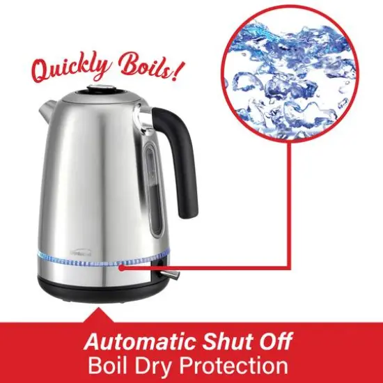 Brentwood 1.7L 1,500 Watt Cordless Electric Stainless Steel Kettle {3}