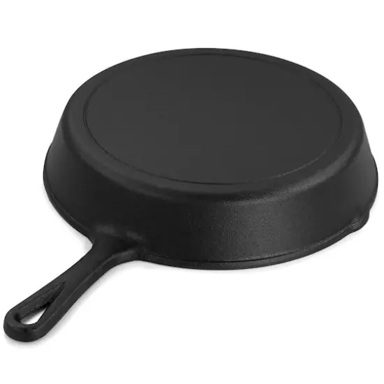 MegaChef 10" Round Black Preseasoned Cast Iron Frying Pan {6}