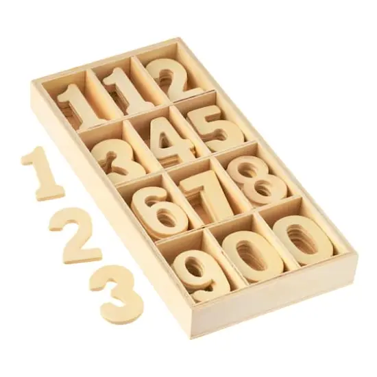1.5" Punch Cut Wood Numbers Set by Make Market&reg; {4}