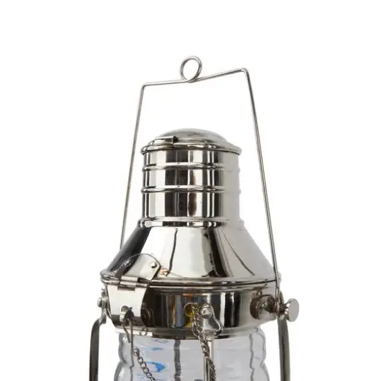 9" Silver Brass Candle Lantern {4}
