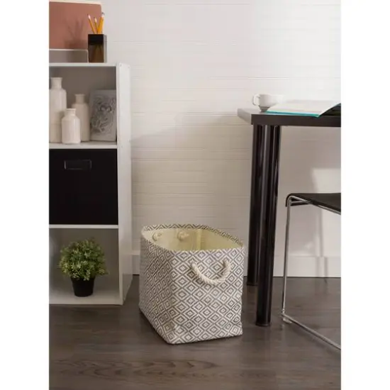 DII&reg; Small Geo Diamond Rectangle Paper Bin Gray {7}