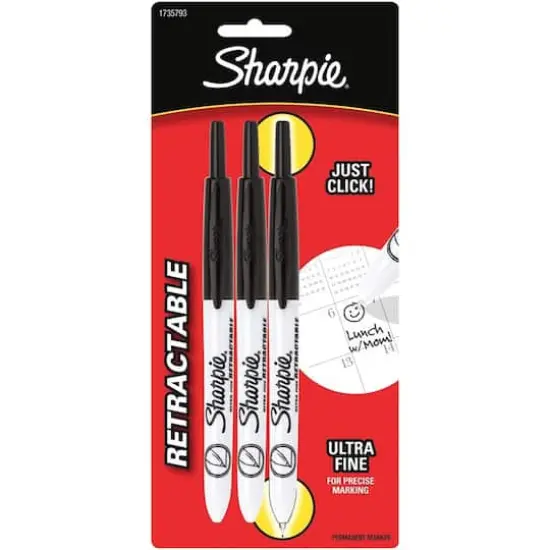 Sharpie&reg; Ultra Fine Black Retractable Permanent Markers, 3ct. {1}