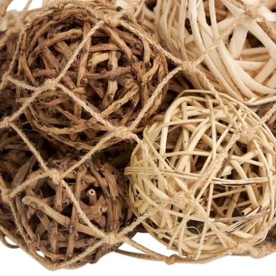 Beige Dried Plant Handmade Natural Foliage with Fishnet Bag {4}