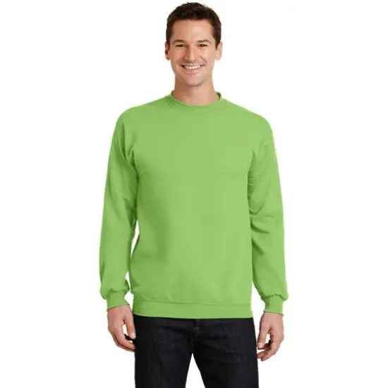 Port & Company&reg; Brights Core Fleece Crewneck Sweatshirt Lime {4}