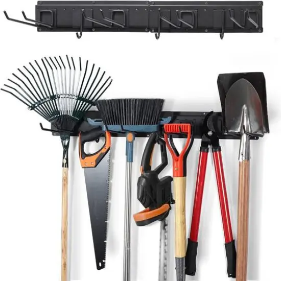 NEX&trade; 16.5" Black 7-Hook Garage Tool Wall Rack {1}