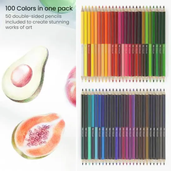 Arteza&reg; Kids Colored Pencils, double sided, Set of 50 pcs {8}