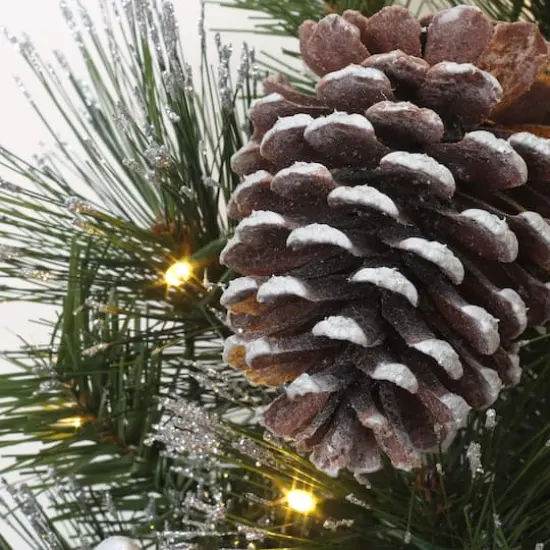 24'' LED Whitter Pine Wreath {6}