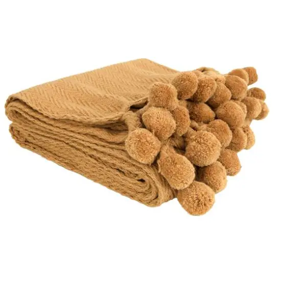 Hello Honey&reg; Dijon Braided Pom Pom Tassels Cotton Throw {4}