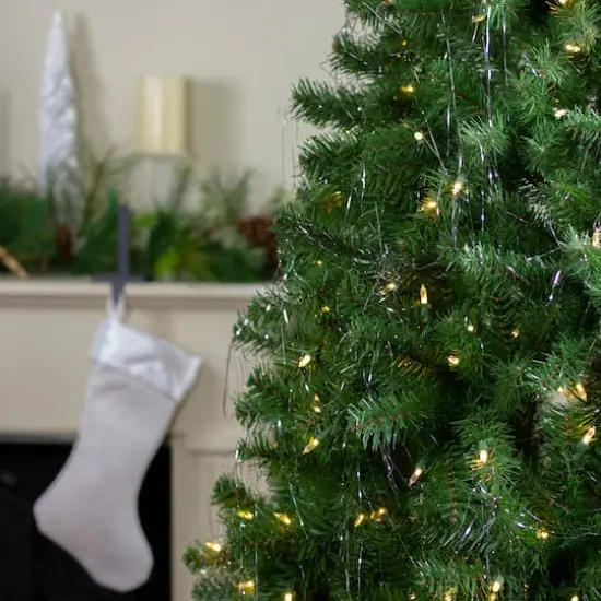 18" Silver Tinsel Icicle Strands, 1000ct. {5}