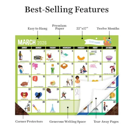 2026 Every Day's A Holiday Large Desk Pad Monthly Blotter Calendar {4}