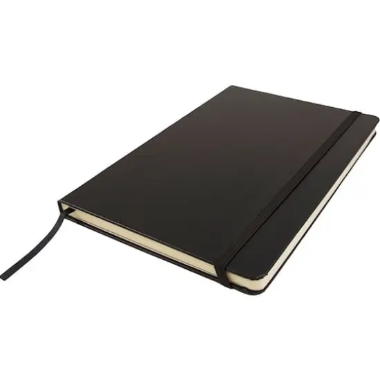 JAM Paper Large Hardcover Notebook with Elastic Band Black {5}