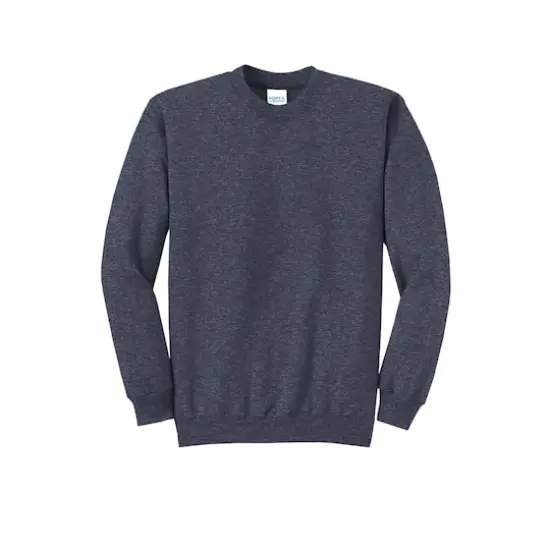 Port & Company&reg; Brights Core Fleece Crewneck Sweatshirt Heather Navy {1}
