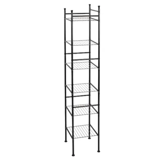 Honey Can Do Black 6-Tier Space-Saving Shelving Tower {7}