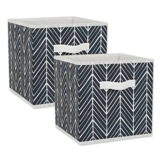 DII&reg; 11" Black Herringbone Storage Cube, 2ct. {1}
