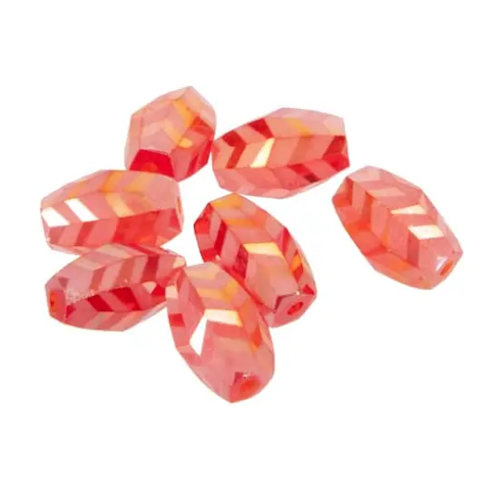 Red Glass Faceted Oval Beads, 11mm by Bead Landing&trade; {5}