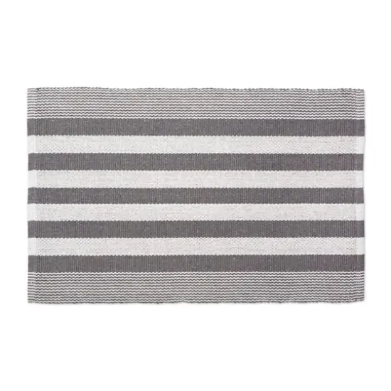 DII&reg; Gray Cabana Stripe Recycled Yarn Rug, 2ft. x 3ft. {1}