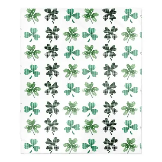 Shamrock Pattern 50" x 60" Sherpa Fleece Blanket {1}