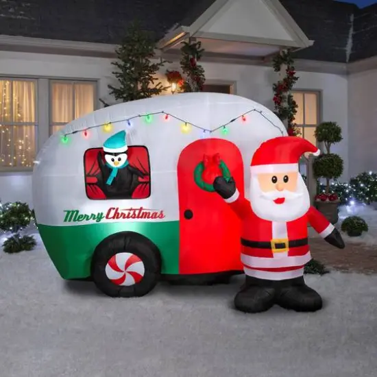 9ft. Airblown&reg; Inflatable Santa's RV {3}