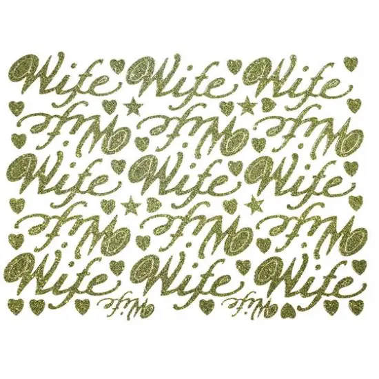 JAM Paper Wife Gold Script Floral Adhesive {1}