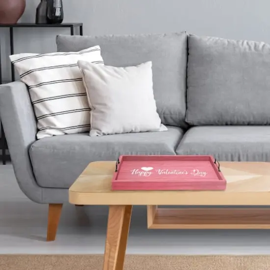 Elegant Designs&trade; 15.5" Happy Valentine's Day Serving Tray with Handles {5}