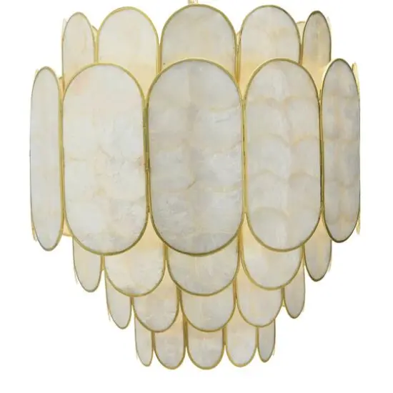 Hello Honey&reg; 17.5" 4-Tier Capiz and Metal Chandelier {7}