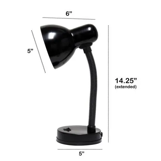 Creekwood Home Essentix 14.25" Metal Desk Lamp Black {5}