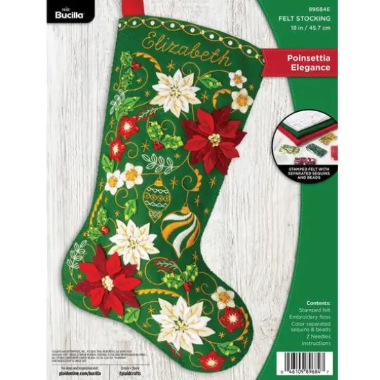 Bucilla&reg; Poinsettia Elegance Felt Stocking Kit {1}
