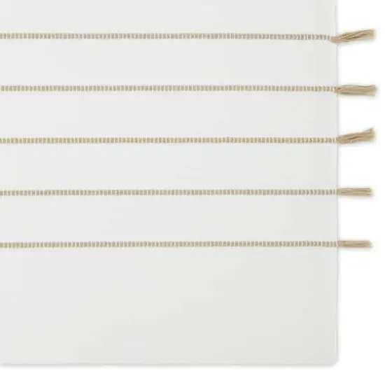 DII&reg; Stripe Tassel Placemats, 4ct. White/Stone {4}