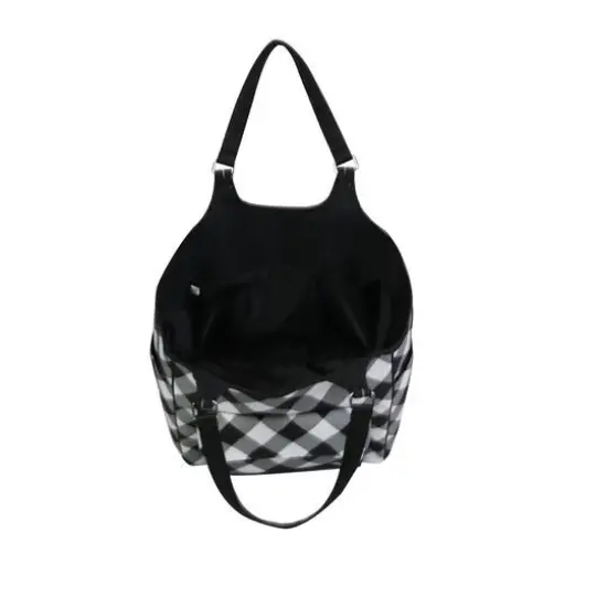 Everything Mary Black & White Check Everything Tote {3}
