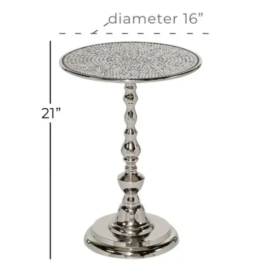 16" Silver Glam Coffee Table {8}