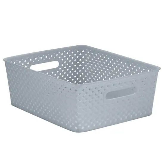 Simplify Medium Gray Wicker Storage Bin, 2ct. {3}