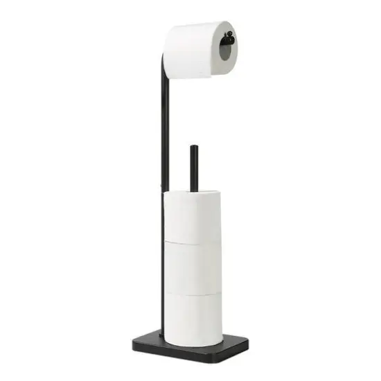 SunnyPoint Toilet Paper Holder with Rectangle Base Black {1}