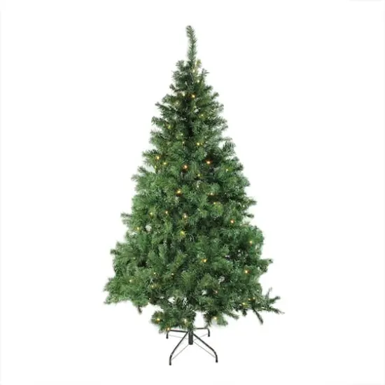 6ft. Pre-Lit Mixed Classic Pine Artificial Christmas Tree, Warm White LED Lights {1}