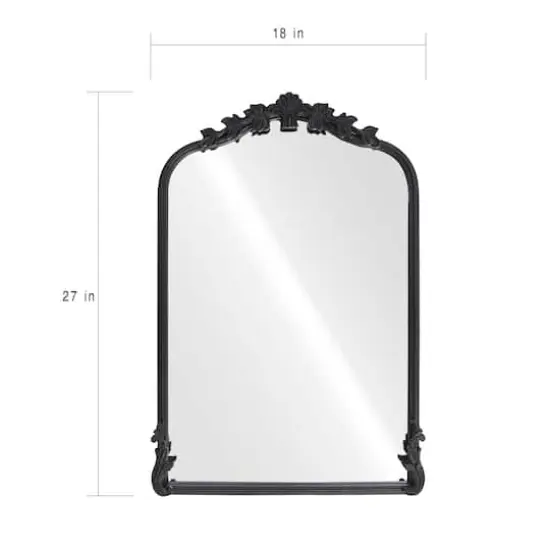 18" x 27" Ornate Arch Wall Mirror in Black Metal Frame by Ashland&reg; {5}