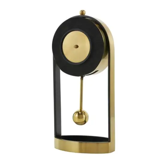 13" Gold Aluminum Tall Clock with Swinging Ball Pendulum {9}